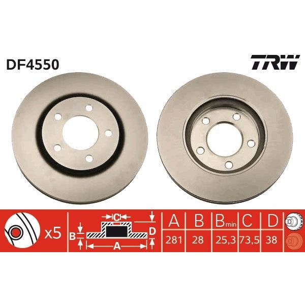 DF4550  Stabdžių diskas